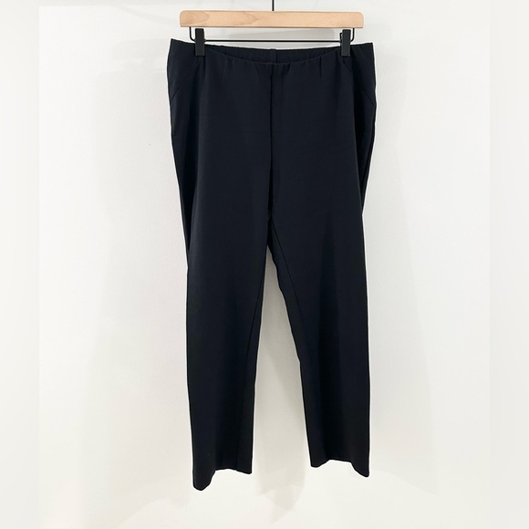 J. Jill Ponte Knit Slim Leg Pull On Pants Black Size Medium Petite - Picture 2 of 6